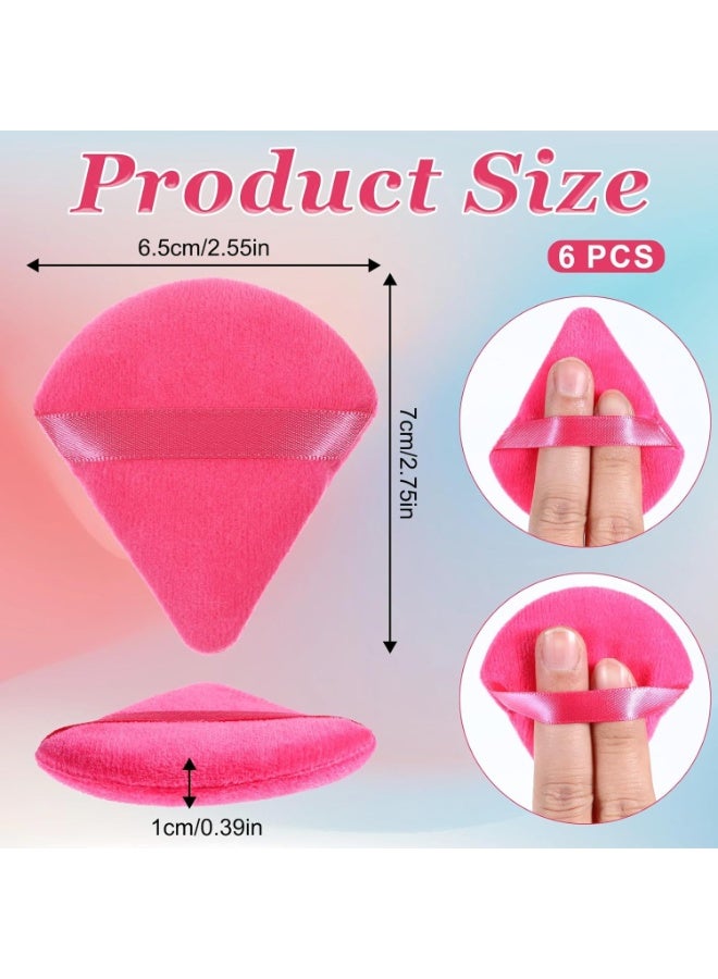 Super-Soft Velvet Triangular Makeup Puffs – Precision Cosmetic Blender Set for Smooth, Natural Finish -6Pcs (Multicolor) - Image 2